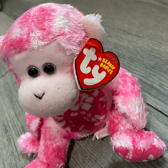 Ty Beanie Baby "Sunset" the Pink Monkey - Picture 2 of 5
